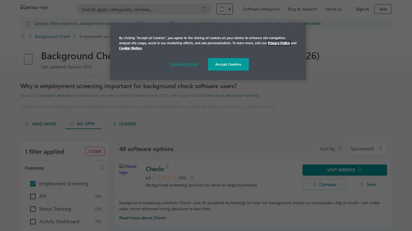 Best Background Check Software with Employment Screening 2026 GetApp